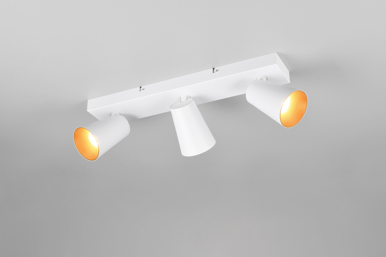 Plafoniera Sharp, TRIO, 46x8.5x16 cm, 10W, 3x GU10, metal, alb mat - imagine 7